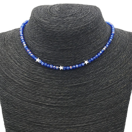 AZUL AB ESTRELLAS REGULABLE 37+6CM TIPO CHOKER GARGANTILLA COLLAR