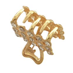 DORADO PACK X12 BROCHES C/ CIRCULOS DE STRASS CRISTAL Y CRISTAL AB SURTIDOS TIPO COCODRILO