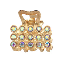 DORADO PACK X12 BROCHES C/ CIRCULOS DE STRASS CRISTAL Y CRISTAL AB SURTIDOS TIPO COCODRILO