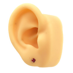 BLISTER X12 PARES EGARZADO CUADRADO ROJO VIOLETA Y ROSA DOS TAMAÑOS OPCION: AM-09 ARO