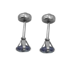 BLISTER X12 PARES EGARZADO CUADRADO ROJO VIOLETA Y ROSA DOS TAMAÑOS OPCION: AM-09 ARO