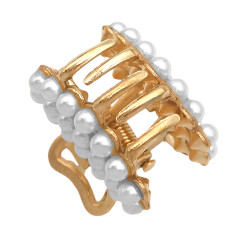 DORADO PACK X12 BROCHES C/ PERLAS TIPO COCODRILO