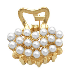 DORADO PAR 2 BROCHES C/ PERLAS TIPO COCODRILO