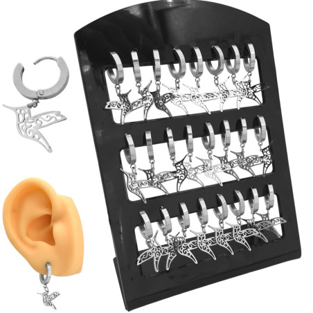 BLISTER X12 PARES COLIBRI PICAFLOR CALADO C/ CURVAS EN BISAGRA DE 13MM ARO