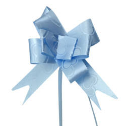 15*250MM CELESTE C/ CORAZONES PAQUETE x10 UNIDADES MOÑO DE REGALO