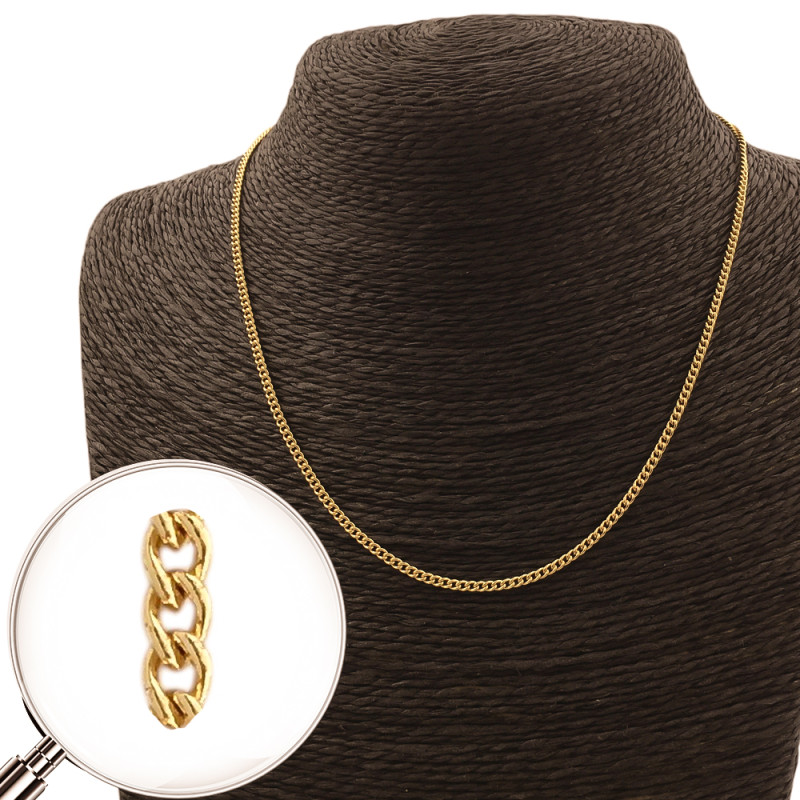 GROUMET 0.6 (2.15MM APROX.) - 45CM DORADO ACERO CADENA