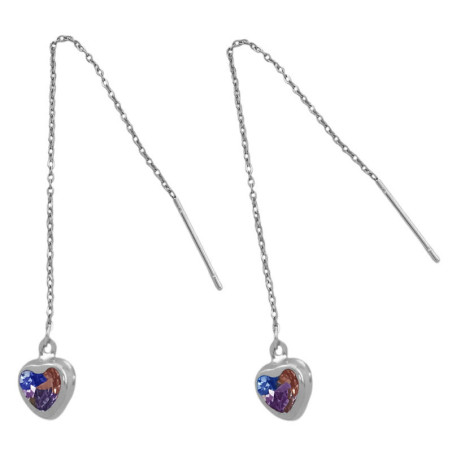 CORAZON TORNASOLADO PAR ARO AGUJA ARO