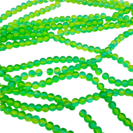 6MM VERDE CRAQUELADA TRASLUCIDO CUENTA PERFORADA VIDRIO TIRA