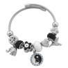 TIPO PANDORA YING Y YANG ELEFANTE COLIBRI NEGRO ESCLAVA PULSERA
