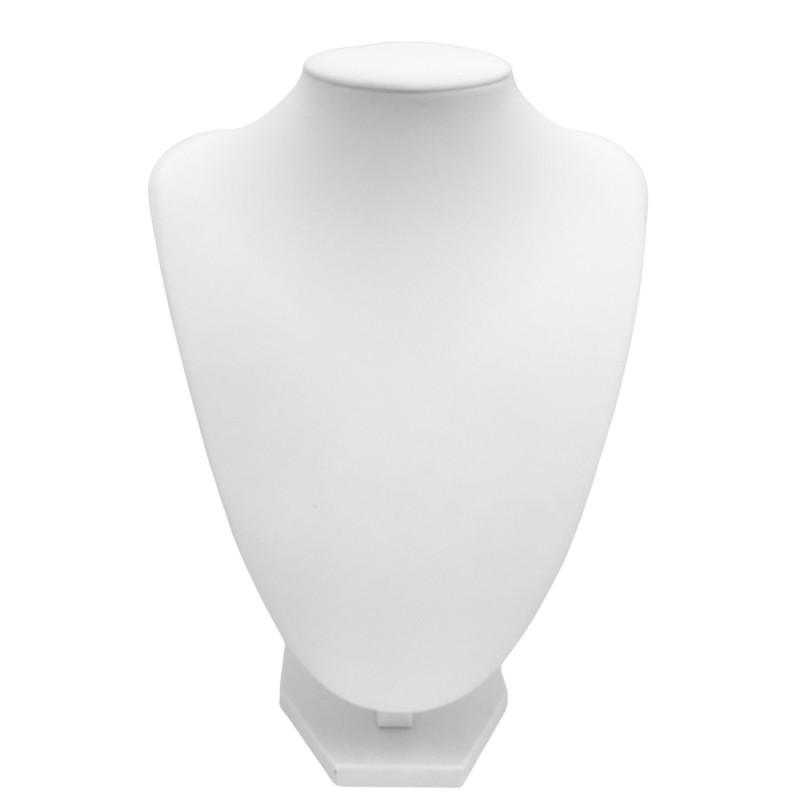 BLANCO GRANDE EXHIBIDOR BUSTO C/ PIE ITEM:WH0039 FORRADO EN CUERINA