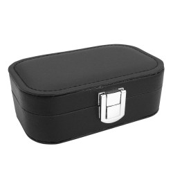 RECTANGULAR NEGRO ALHAJERO PRACTICO DE VIAJE O BOLSO CHICO