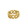 DORADO CORAZONES INVERTIDOS UNIDAD SOLITARIO CUFF BIDU FANTASIA FINA BRONCE ARO