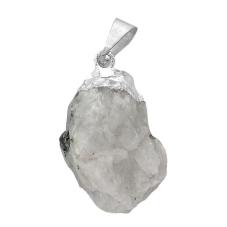 1 PIEDRA DE LA LUNA NATURAL BRUTA DROP Y AGARRE BRONCE BAÑADO EN PLATA DIJE