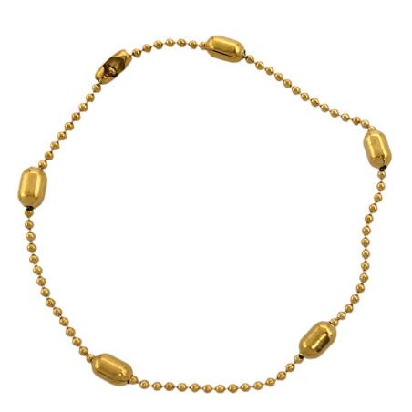DORADO BOLITAS Y 5 CAPSULAS C/ CIERRE CANOA 19CM PULSERA