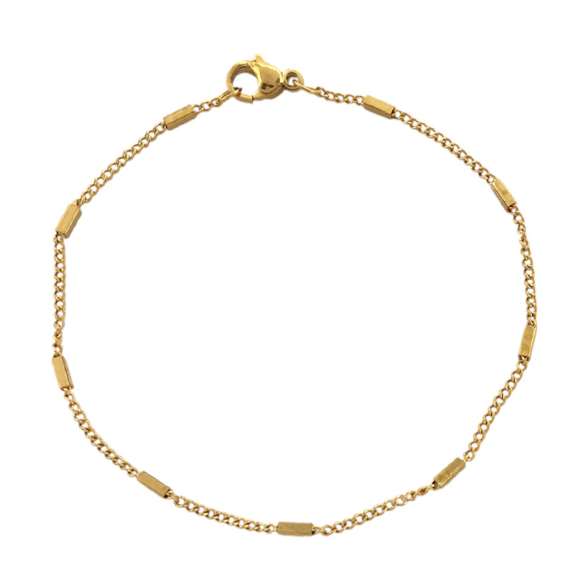 DORADO BARRITAS Y GROUMET 19CM PULSERA