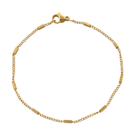 DORADO BARRITAS Y GROUMET 19CM PULSERA