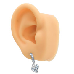 BLANCO CORAZON PLANO C/ SEIS STRASS EN BISAGRA 13MM ARO