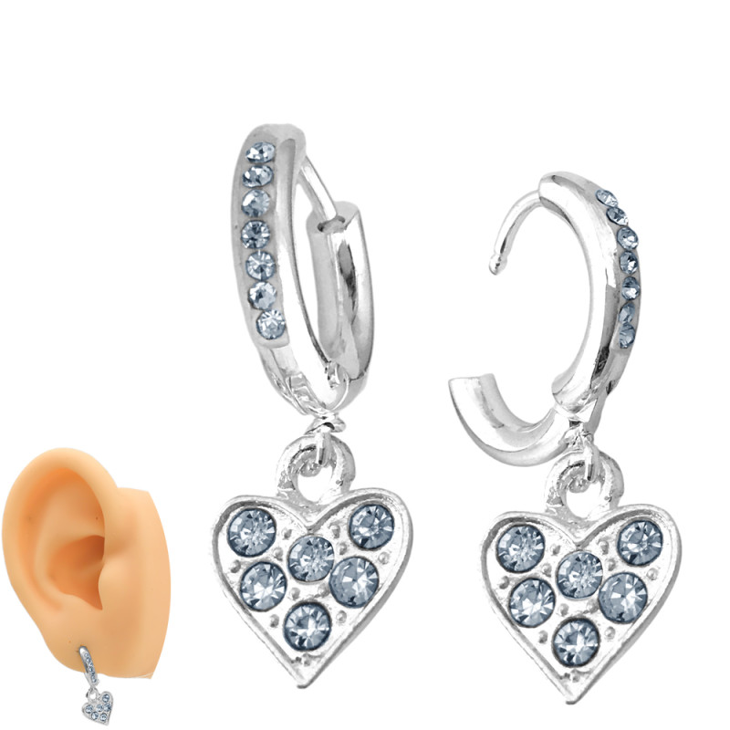 BLANCO CORAZON PLANO C/ SEIS STRASS EN BISAGRA 13MM ARO