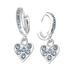 BLANCO CORAZON PLANO C/ SEIS STRASS EN BISAGRA 13MM ARO