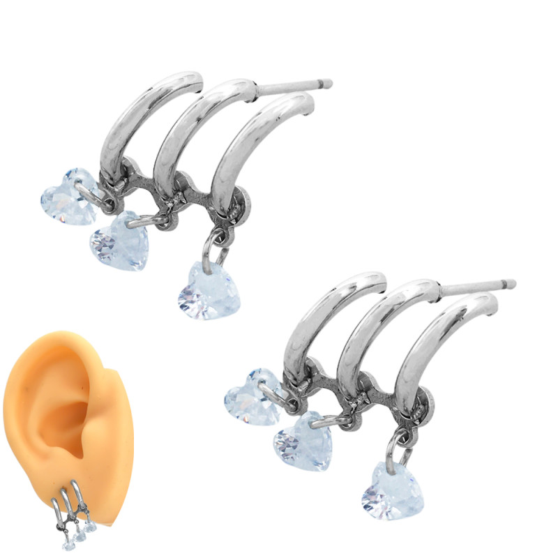 TRES CORAZONES CUBIC EN CURVAS ARO