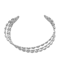 ESCLAVA TRES LINEAS DE SEMI BOLITAS PULSERA