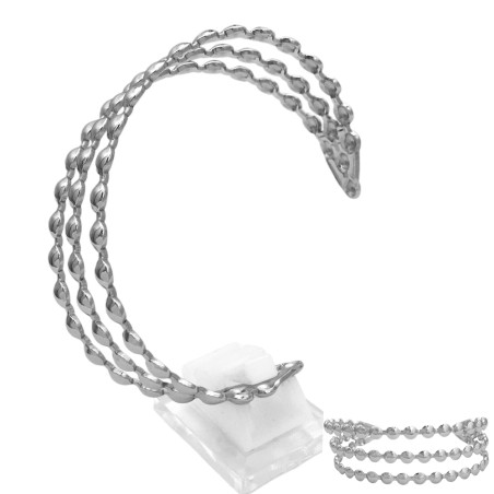 ESCLAVA TRES LINEAS DE SEMI BOLITAS PULSERA