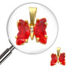 DORADO ROJO 11.5*10MM MARIPOSA MINI CRISTALES FACETADO Y CENTRO DE STRASS CRISTAL DIJE