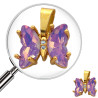 DORADO VIOLETA AB 11.5*10MM MARIPOSA MINI CRISTALES FACETADO Y CENTRO DE STRASS CRISTAL DIJE