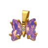DORADO VIOLETA AB 11.5*10MM MARIPOSA MINI CRISTALES FACETADO Y CENTRO DE STRASS CRISTAL DIJE