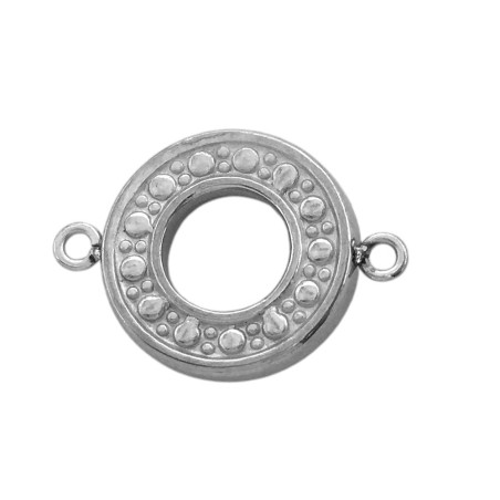 CIRCULO EN RELIEVE DE BOLITAS CENTRO PULSERA DIJE
