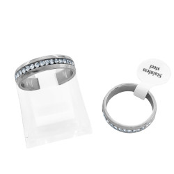 CURVA X6 UNIDADES LINEA AL MEDIO DE MUCHOS STRASS ANILLO