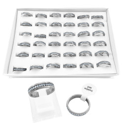 CURVA X6 UNIDADES LINEA AL MEDIO DE MUCHOS STRASS ANILLO