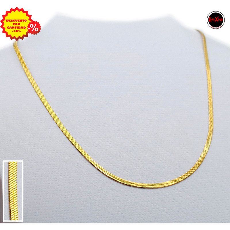 DORADO CINTA PLANA 0.5 (2.5MM) - 48CM CADENA