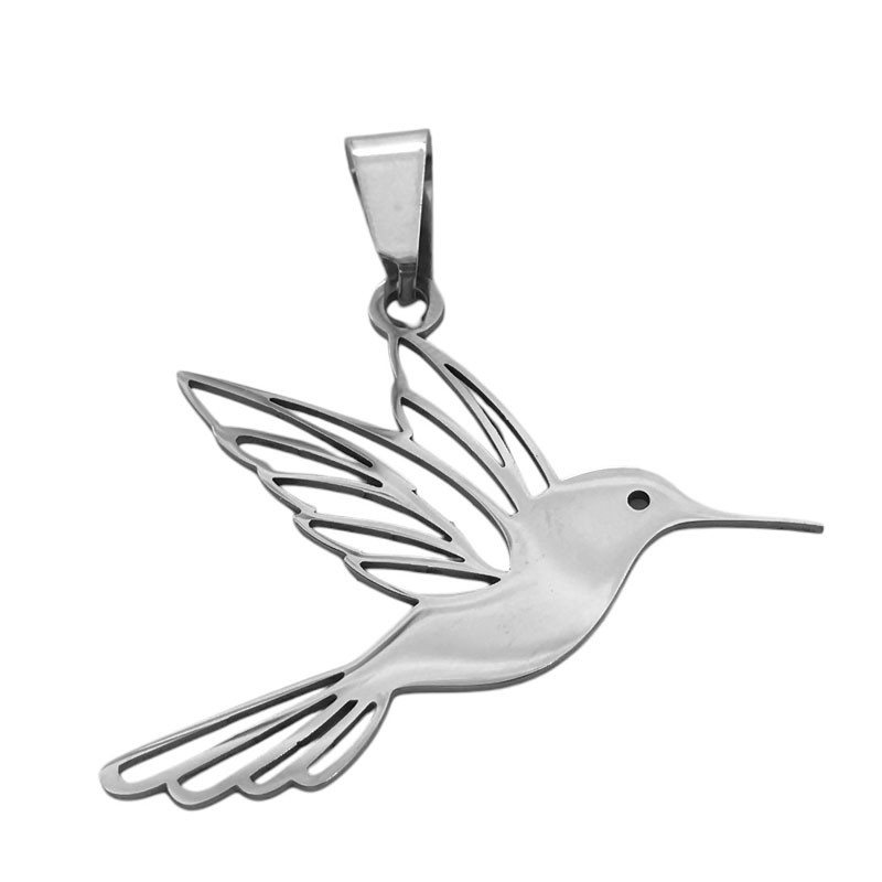 COLIBRI PICAFLOR 26*16MM CUERPO LISO ALAS Y COLA CALADAS DIJE