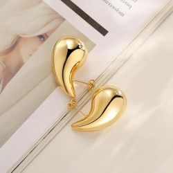 DORADO GOTA 3D CHICA 8*13MM FANTASIA FINA AROS