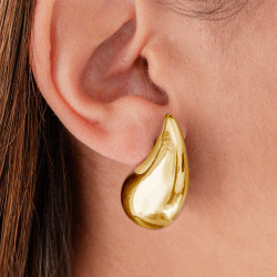 DORADO GOTA 3D CHICA 8*13MM FANTASIA FINA AROS