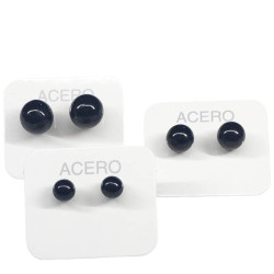 AROS BOLITAS NEGROS 6 MM ARO