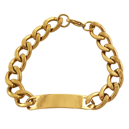 DORADO GROUMET P/ GRABAR 3.0NK (11.2MM)- 21CM IDENTIFICACION PULSERA