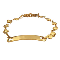 DORADO CORAZONES P/ GRABAR 18+5CM REGULABLE IDENTIFICACION PULSERA