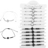 BLISTER x12 HILO TREBOL TIPO VAN CLEEF BLANCO / NEGRO PULSERA / TOBILLERA