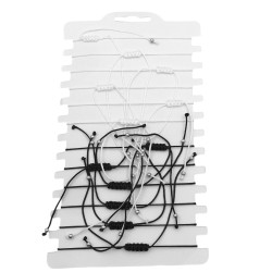 2 UNIDADES HILO TREBOL TIPO VAN CLEEF BLANCO / NEGRO PULSERA / TOBILLERA