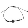 2 UNIDADES HILO TREBOL TIPO VAN CLEEF BLANCO / NEGRO PULSERA / TOBILLERA