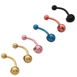 BLISTER x12 SURTIDO COLORES METALIZADO OMBLIGO CURVO C/ STRASS PIERCING