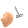 RECTO UNIDAD NOSTRIL DOS STRASS RECTO NARIZ PIERCING