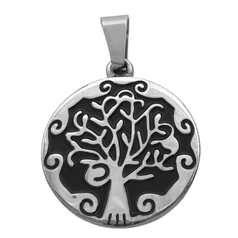 ARBOL DE LA VIDA C/ GUARDA DE OLAS Y RESINA NEGRA DIJE