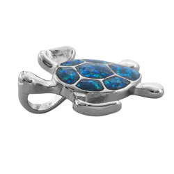 TORTUGA FUEGO AZUL TURQUESA 3D DIJE