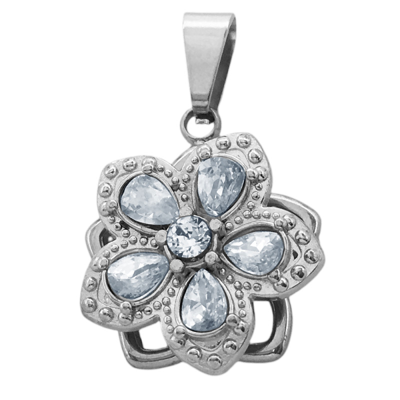 GIRATORIO FLOR CUBIC CRISTAL CINCO PETALOS CENTRO CRISTAL M:224 DIJE