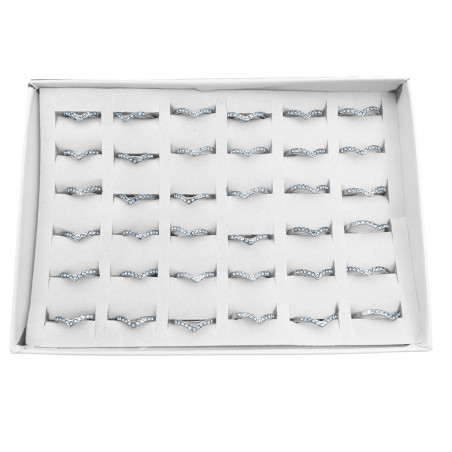 CAJA X36 ANILLOS V BRILLANTE (TALLES 16-17-18-18-19-20) ANILLO