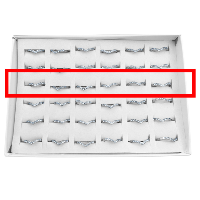 CURVA 6 ANILLOS V BRILLANTE (TALLES 16-17-18-18-19-20) ANILLO