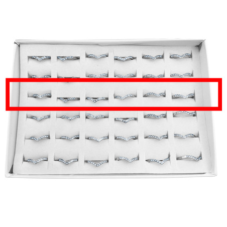 CURVA 6 ANILLOS V BRILLANTE (TALLES 16-17-18-18-19-20) ANILLO